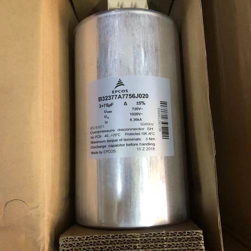 全新EPCOS 3X75UF±5%720V/1020VAC B32377A7756J020三相滤波电容