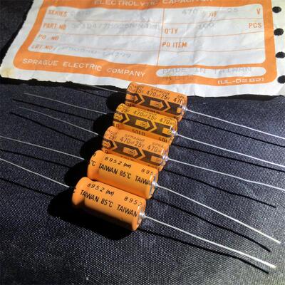 美国思碧SPRAGUE 501D系列 470UF 25V 发烧轴向阴极电解电容