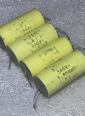 拆机英国TCC副牌PLESSEY 老款 MKT 6.8UF 100V 发烧轴向分频电容