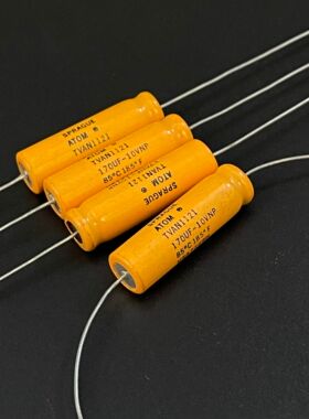 美国思碧 SPRAGUE-ATOM 黄脸婆阿木童 170UF10V 铜脚音频无极电容