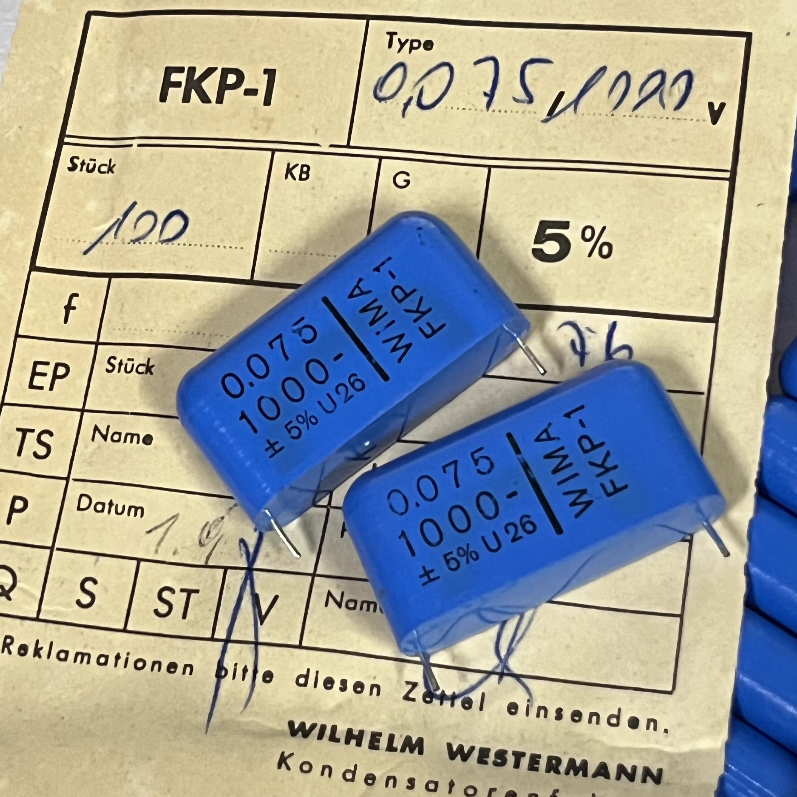 WIMA威马0.075UF1000V电容