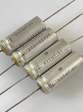 全新MALLORY 摩罗利235系 330UF 16V 树脂封铜脚轴向发烧阴极电容