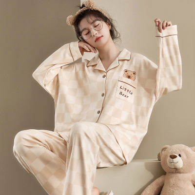 新款带胸垫睡衣女春秋冬季