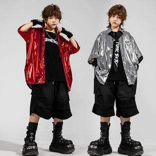 爵士舞服装女童套装韩版露脐上衣背心jazz卫裤子少儿时髦表演出服