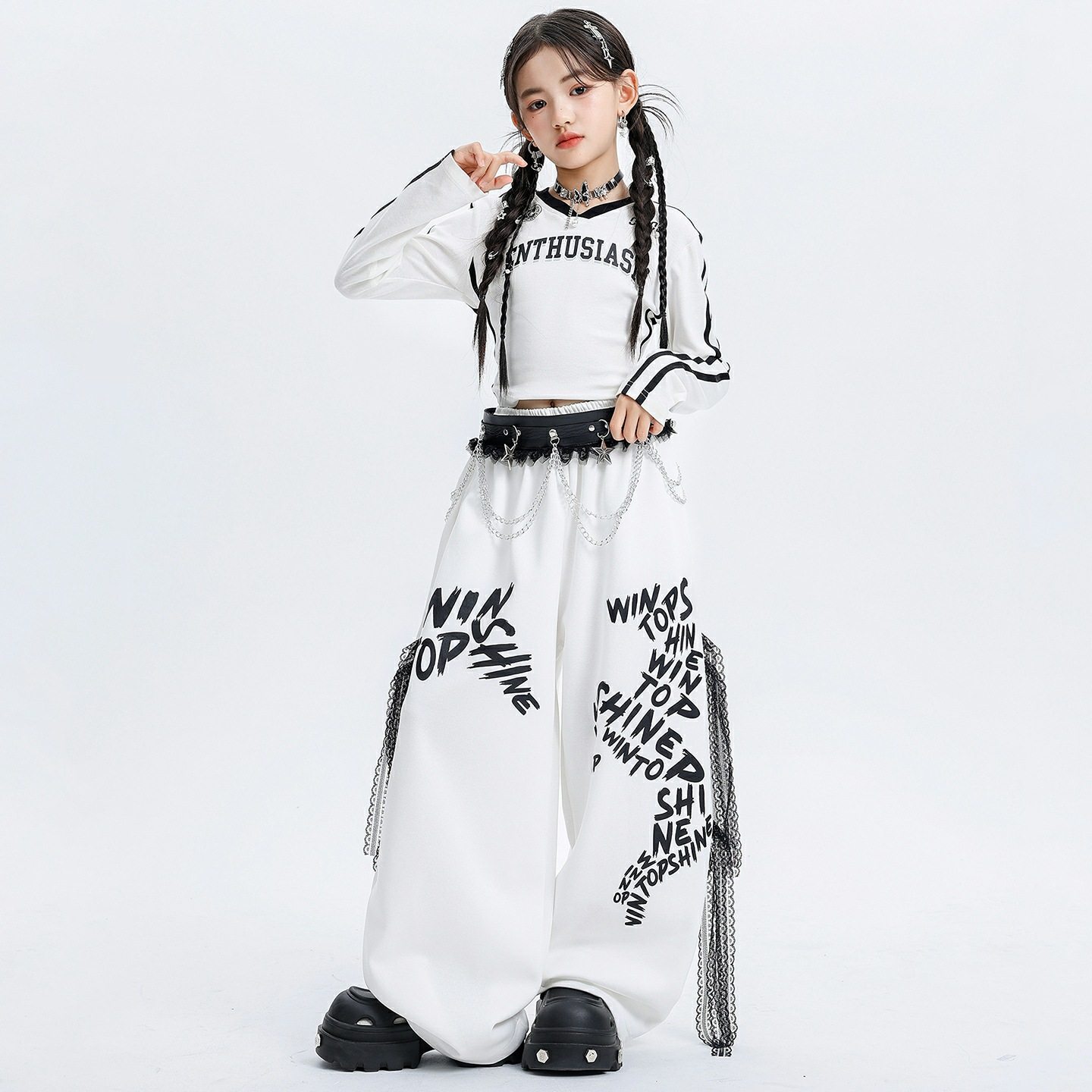 爵士舞女童服装嘻哈韩版潮酷时髦元旦走秀演出服少儿jazz酷帅套装,童装/婴儿装/亲子装,儿童演出服,淘宝优惠券,粉丝福利购,淘宝优惠卷