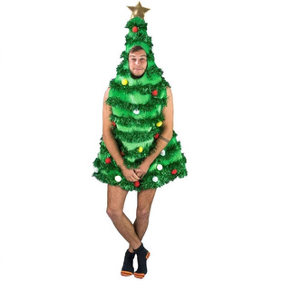 圣诞节化妆舞会圣诞服装cos圣诞树圣诞老人衣服成人角色扮演出服