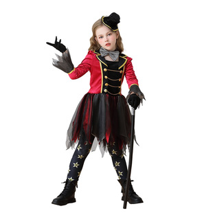 万圣节儿童服装马戏团魔术师吸血鬼小丑装女童恐怖死神鬼娃潮衣