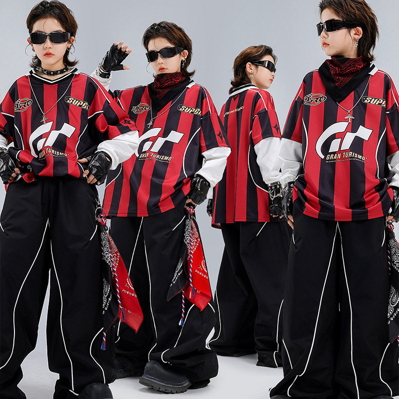 男童街舞服装嘻哈儿童潮服hiphop男孩潮牌黑红条纹套装元旦演出服,童装/婴儿装/亲子装,儿童演出服,淘宝优惠券,粉丝福利购,淘宝优惠卷
