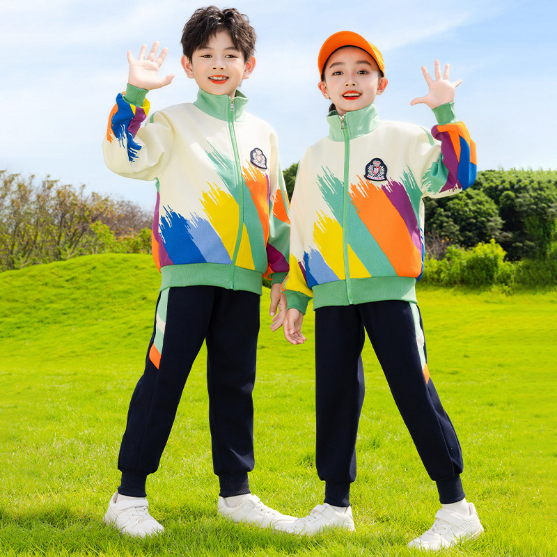 中小学生校服春秋款班服秋冬冲锋衣套装幼儿园园服夏季运动服套装