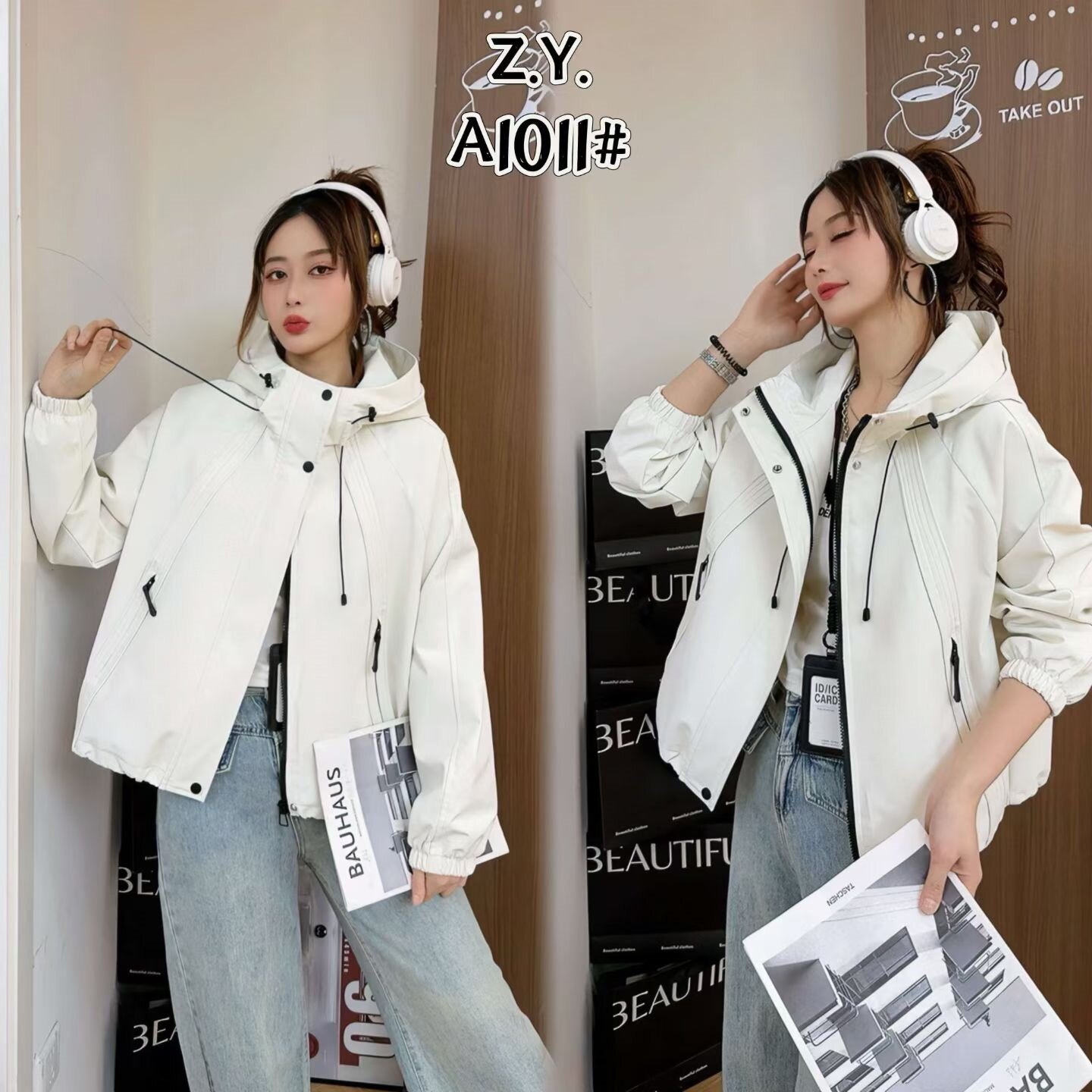 子怡连帽防水防风户外冲锋衣女