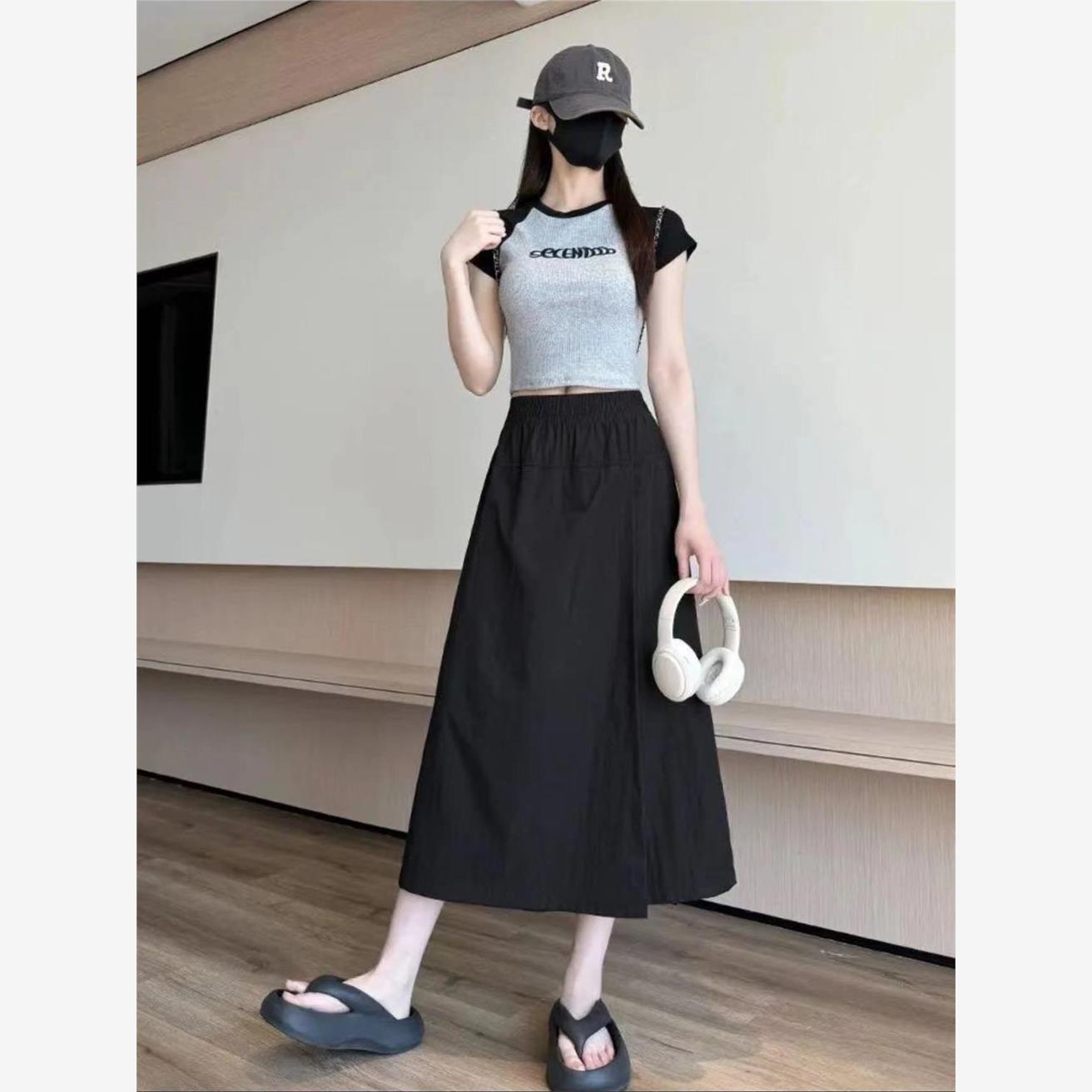 高腰百搭显瘦半身裤裙女2024