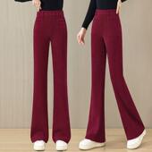 雪尼尔微喇裤 女秋冬2025新款 高腰显瘦垂感加绒加厚条绒直筒喇叭裤