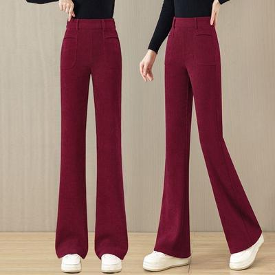 雪尼尔微喇裤女秋冬2024新款