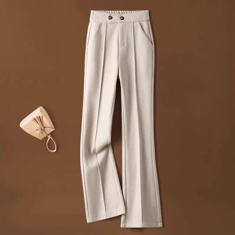 毛呢微喇裤女春秋2025新款