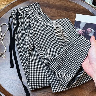 格子2025裤女春夏季慵懒