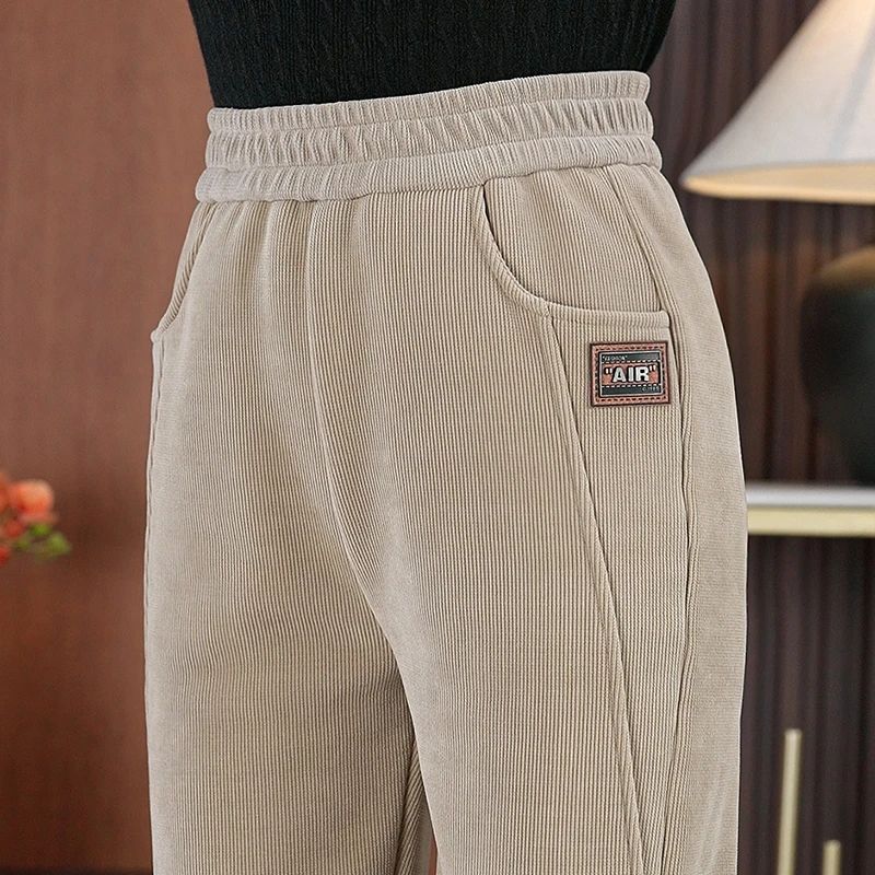 加绒加厚休闲裤哈伦宽松裤子女