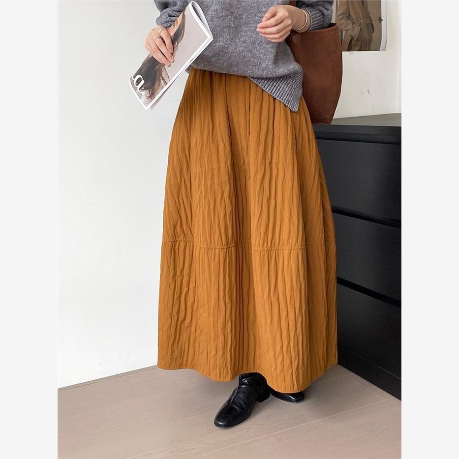 日系文艺复古中长款裙子