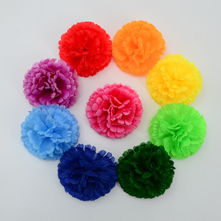 仿真康乃馨花头婚礼背景插花墙康乃馨花球花柱舞蹈服装母亲节花朵