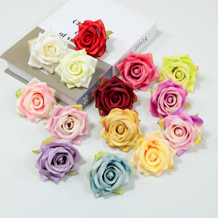 仿真油画角玫绢布玫瑰花婚礼场景布置路引插花手腕花胸花DIY制作