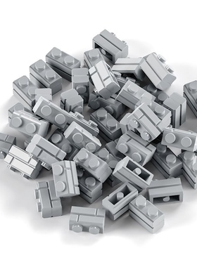 兼容乐高98283小颗粒城堡堡垒城墙砖块牢房废墟战场场景1x2纹理砖