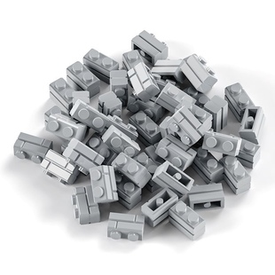 兼容乐高98283小颗粒城堡堡垒城墙砖块牢房废墟战场场景1x2纹理砖