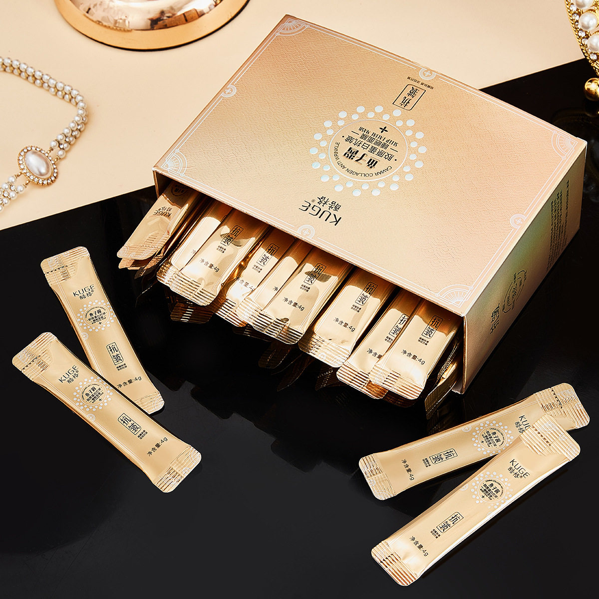 酷格鱼子酱胶原蛋白抗皱睡眠面膜补水保湿免洗涂抹式面膜直播同款