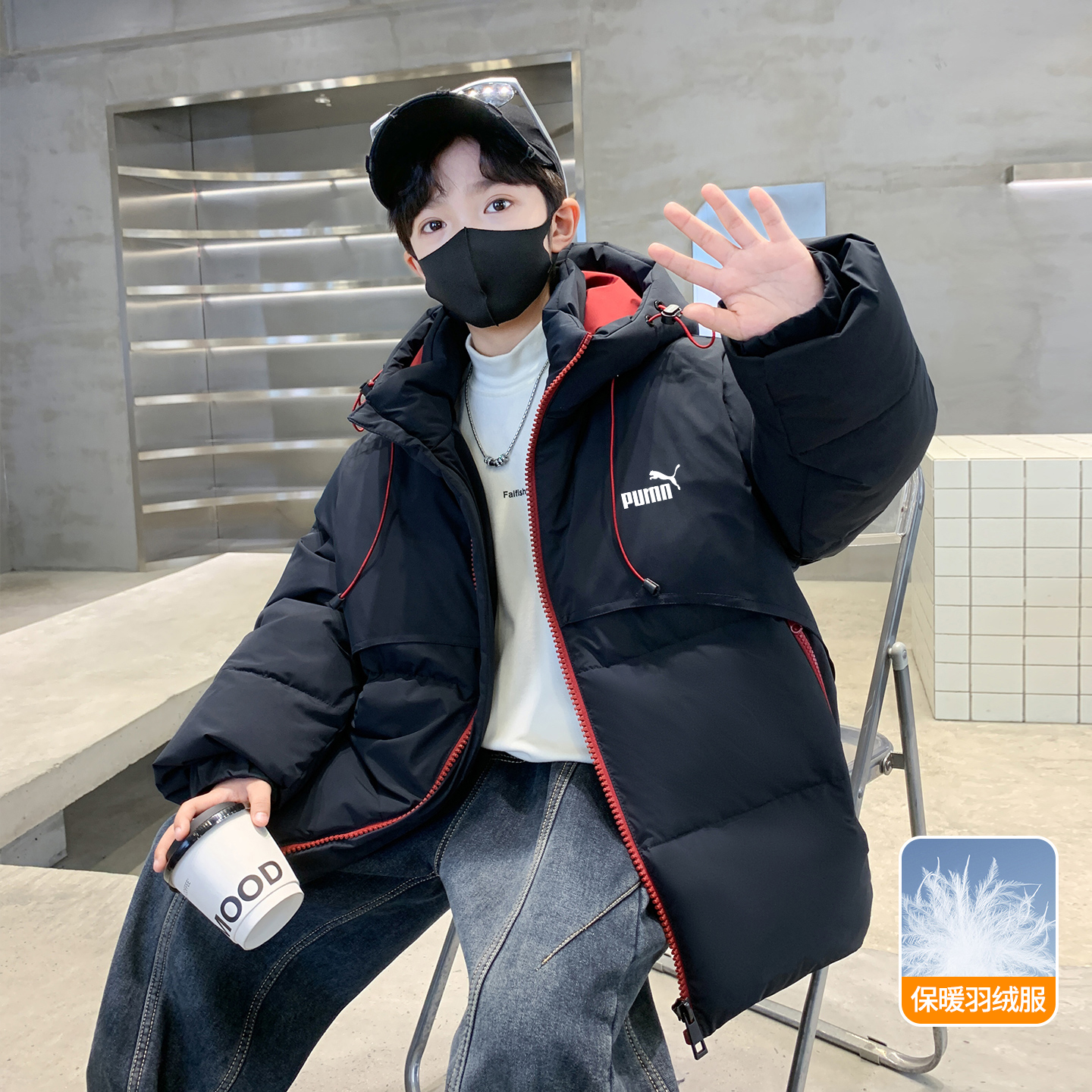 奥莱专柜男童羽绒服冬季加厚外套