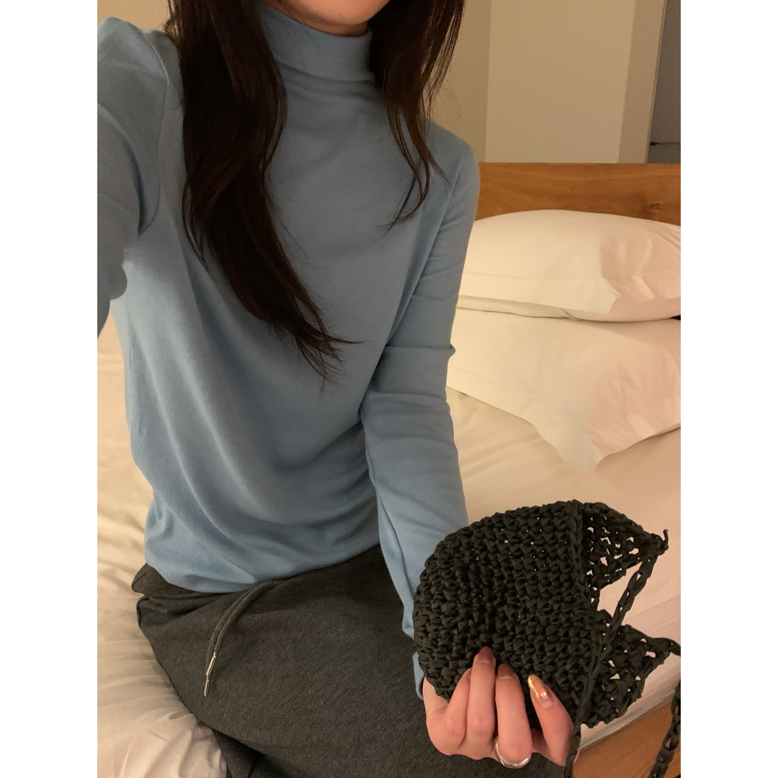 TE韩系小立领显瘦百搭柔软舒适巨好穿保暖加厚加厚打底衫TS4307-1