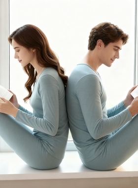 纯棉保暖内衣男秋冬防寒情侣打底秋衣秋裤女塑身套装全棉毛衫衬衣