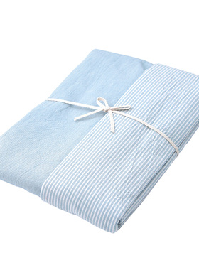 MUJ A类无印全棉水洗棉枕头套48*74cm简约纯棉色织AB版单人枕套