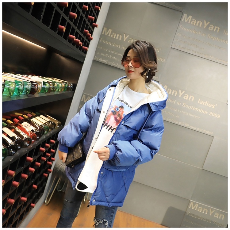 断码清仓款断货棉服女带帽中长款棉衣/棉服