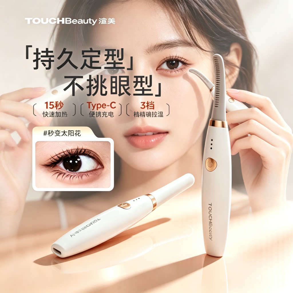 TOUCHBeauty渲美电动睫毛烫卷器电热睫毛夹卷翘加热持久定型神器