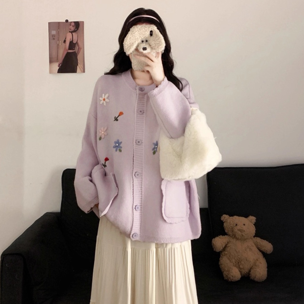 毛衣外套大码宽松慵懒针织开衫女