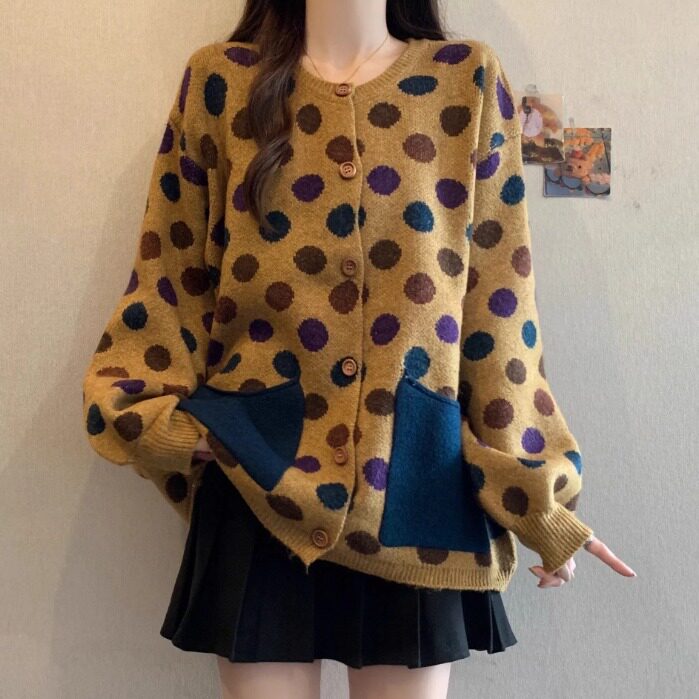 针织开衫大码女宽松高级毛衣外套