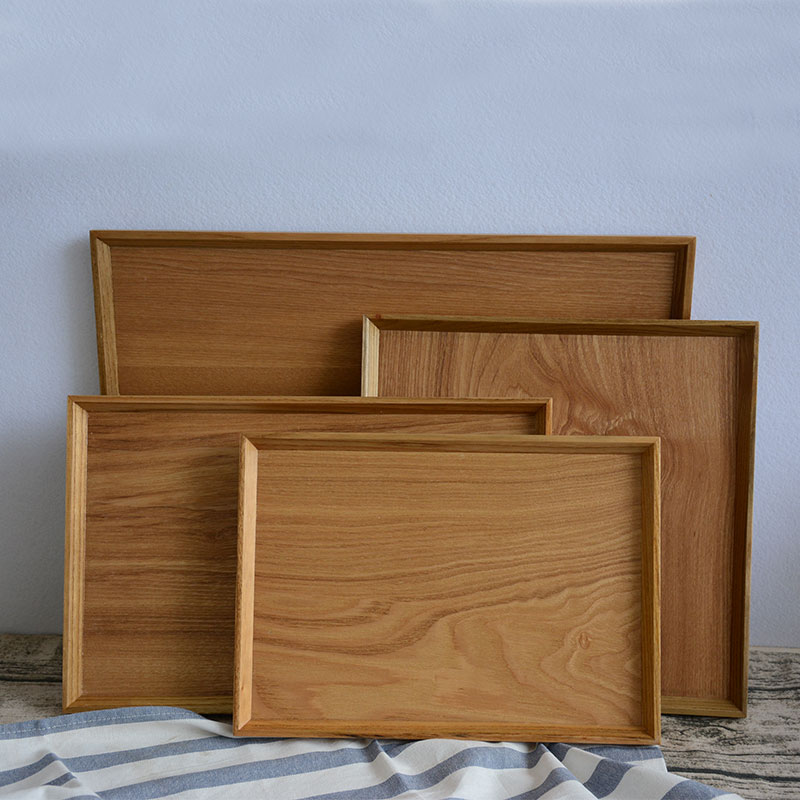 韩式斜边实木长方形托盘木制茶具托盘 餐盘 木盘子木质酒店木托盘