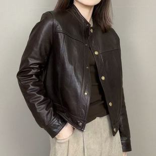海宁绵羊皮皮夹克修身 大码 显瘦外套潮 秋冬新款 海宁真皮皮衣女短款