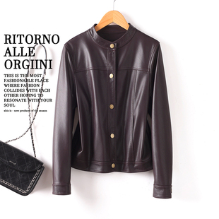 海宁绵羊皮皮夹克修身 大码 显瘦外套潮 秋冬新款 海宁真皮皮衣女短款
