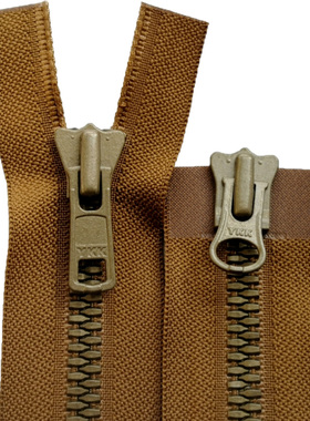 89.5cm黑色高强齿YKK拉链8号树脂拉锁头大齿羽绒服双头拉练藏青色