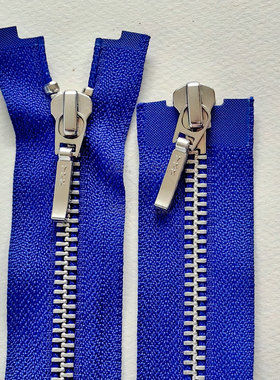 43cm宝蓝咖啡军绿色正品YKK拉链5号金属双头双开夹克外套拉锁头批