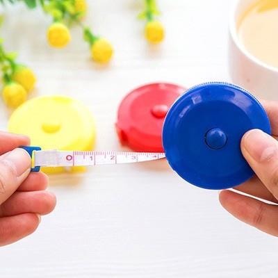韩国糖果色可爱尺子软皮尺自动伸缩型塑料米尺.米迷你小卷尺