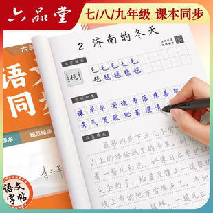 字帖每日一练2026 同步7八年级下上册楷书字贴小升初练字帖适合字帖初中生专用练字帖练字练 新版 六品堂七年级初一初中语文人教版