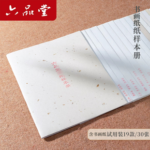 六品堂宣纸样品纸生熟半生熟小楷书法专用纸工笔画国画白玉宣楮皮仿古麻纸特精净皮花草笺 试用纸样