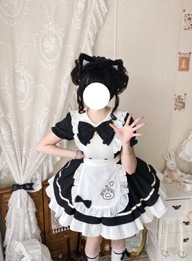 【猫咪餐厅】可爱op狗短小女仆lolita连衣裙围裙 全款链接直接拍
