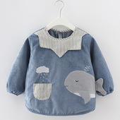 儿童罩衣男宝宝防水防脏吃饭衣男女孩长袖 围裙外穿婴儿秋冬反