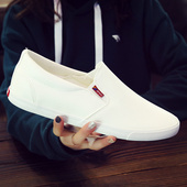 潮流懒人鞋 一脚蹬休闲鞋 男套脚男鞋 低帮韩版 超纤皮面防水板鞋 春季