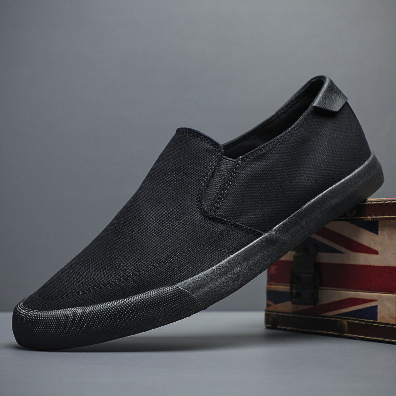 一脚蹬简约夏季透气帆布鞋男鞋薄款舒适青年开车潮鞋百搭休闲板鞋