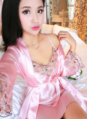 女士冰丝睡衣两件套睡裙春秋季薄款青少年宽松休闲家居服加肥大码