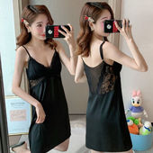 带胸垫 性感睡衣女士冰丝吊带睡裙丝绸家居服闺蜜学生韩版 新款 夏季