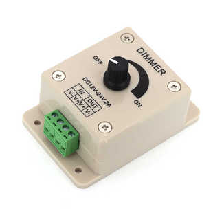 24V 低压12 LED调光器手动旋钮开关PWM 单色灯带灯条控制器单路8A