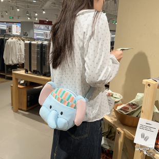 可爱卡通小象斜挎包ins风少女心单肩包大学生时尚百搭零钱手机包